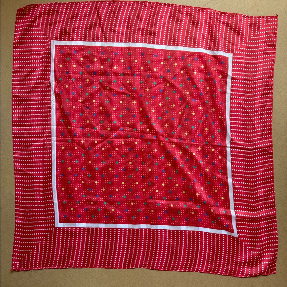 Red Polka Dot Patterned Scarf
